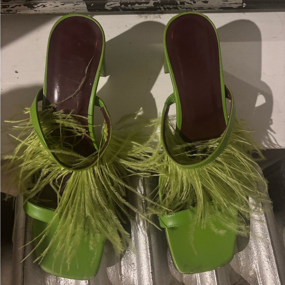 STAUD Green Heeled Statement Shoes